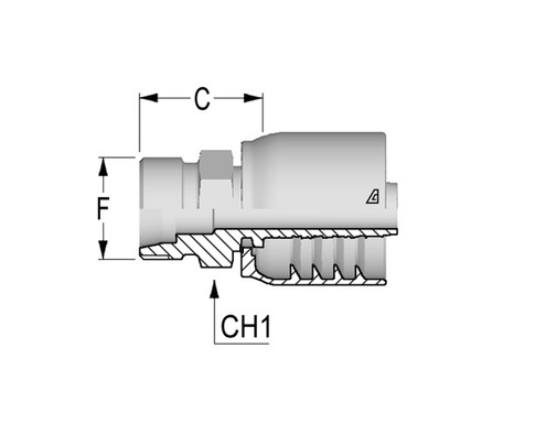 Alfagomma C12411210-2052 Metric Solid Male 24 Deg Seat DIN 3861 – Heavy, 1.25", 31.80 mm