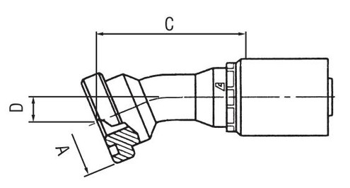 Alfagomma C12443320-2024 22 Deg O-Ring Flange SAE J518 Code 61 Solid Bent Tube, 1.25", 31.80 mm