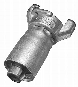 Kuriyama FHE-100 Plated 2-Lug Universal Air Hose Coupling, Crimp Ferrule, 1.28 to 1.53"