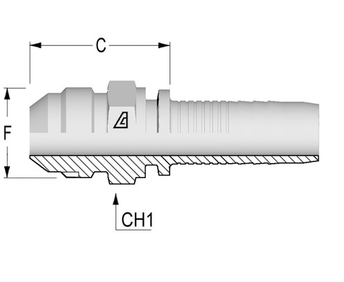 Alfagomma H1212510-0606 JIC Solid Male 37 Deg Seat, 0.38", 9.5 mm