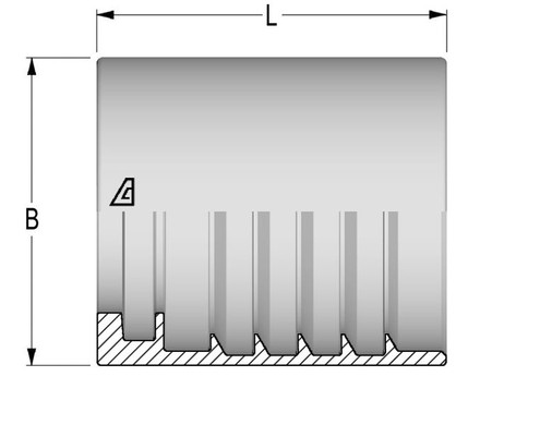 Alfagomma H1200202-04 Non-Skive Ferrules for Flexor, 1/4", 6.4 mm