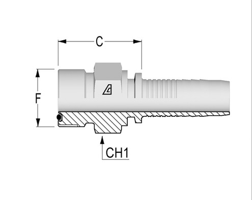 Alfagomma H1212410-1616 ORFS Solid Male, 1", 25.4 mm