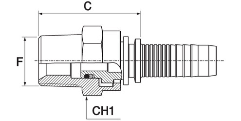 Alfagomma H1212811-0604 NPTF Male Swivel 60 Deg Seat, 0.38", 9.5 mm