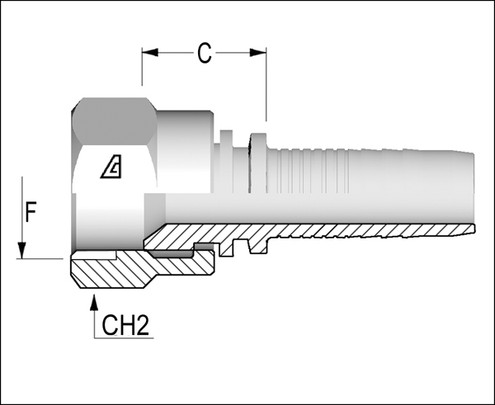 Alfagomma H1222511-0812 JIC Female 37 Deg Seat, 1/2", 12.7 mm