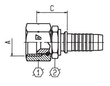 Alfagomma H1223812-2020 JIS Female Swivel 30 Deg Seat, B 8363 Type F, 1 1/4", 31.8 mm
