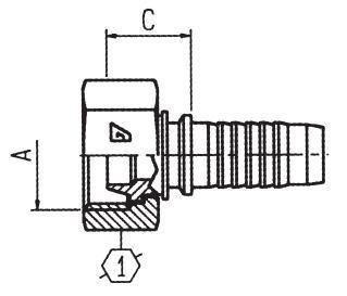Alfagomma H1221313-0312 Metric Swivel Female Multiseal, DIN 3868, 0.19", 4.8 mm