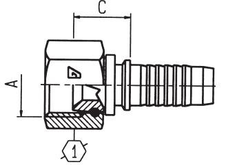 Alfagomma H1222512-1620 JIC Female 37 Deg Seat, 1", 25.4 mm