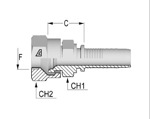 Alfagomma H122381Z-1212 JIS Female Swivel 30 Deg Seat, B 8363 Type F, 3/4", 19.0 mm