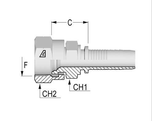 Alfagomma H1224011-0414 Komatsu Female, 1/4", 6.4 mm