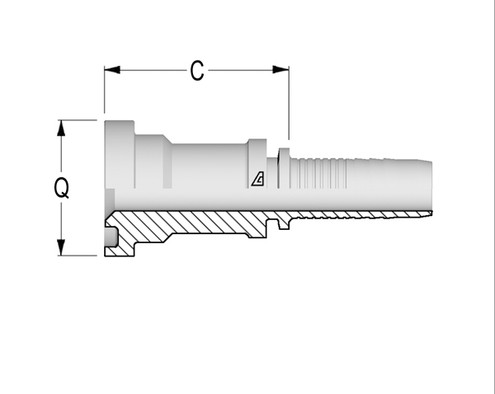 Alfagomma H1243310-0808 O-Ring Flange SAE J518 Code 61 Solid One-Piece, 1/2", 12.7 mm