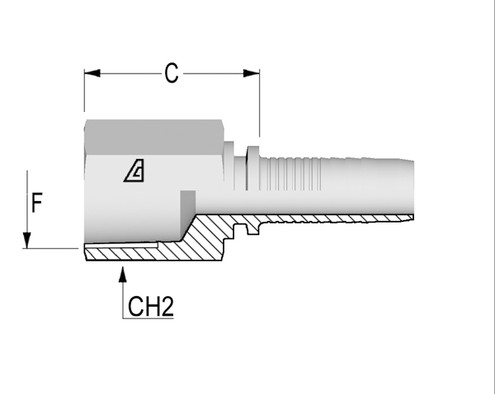 Alfagomma H1222810-0404 NPTF Solid Female Rigid, 1/4", 6.4 mm