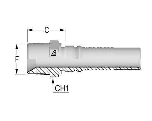 Alfagomma H1410710-2020 BSP/JIS Solid Male Tapered Interlock, 1 1/4", 31.8 mm