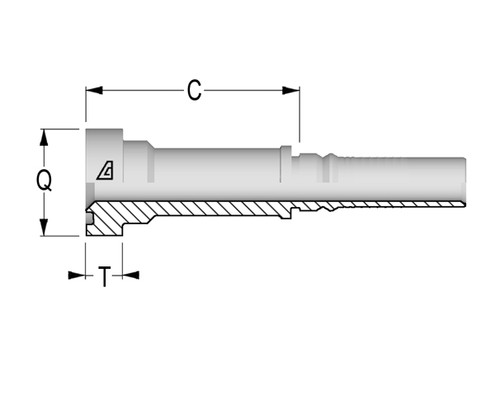 Alfagomma H1443910-1216 O-Ring SUPERCAT 6000 PSI Flange Solid One-Piece Interlock, 3/4",19.0 mm