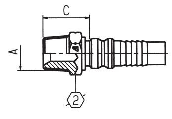 Alfagomma H1412810-1212 NPTF Solid Male 60 Deg Seat Interlock, 3/4", 19.0 mm