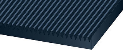 Kuriyama MAT-04 X 24 X 75 Black "V" Corrugated Rubber Matting, Gauge x Width: 1/8" X 24"