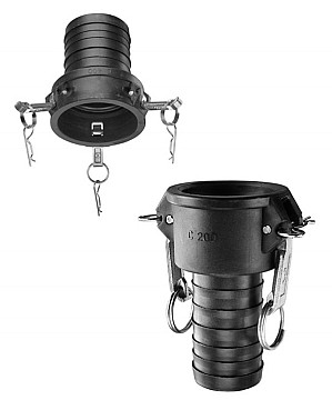 Kuriyama PPC125 Polypropylene Part C Female Coupler x Hose Shank, 1-1/4 x 1-1/4"