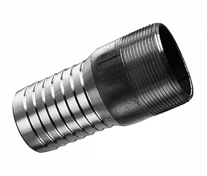 Kuriyama STN200 Steel Combination Hose Nipple, Plain Steel NPT Thread, 2"