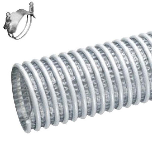 Kuriyama WSTF600X100 Food Grade PVC Fabric Reinforced Suction & Discharge Hose, 6.000" x 100'