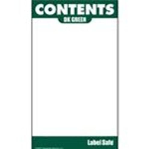 Label Safe 282103 Content Label - Adhesive - 2" x 3.5" - Dark Green