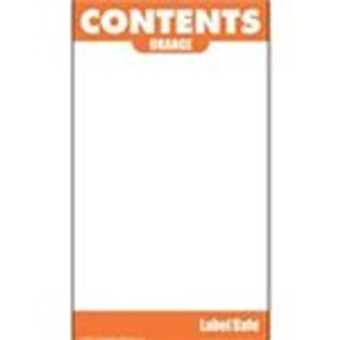 Label Safe 282106 Content Label - Adhesive - 2" x 3.5" - Orange