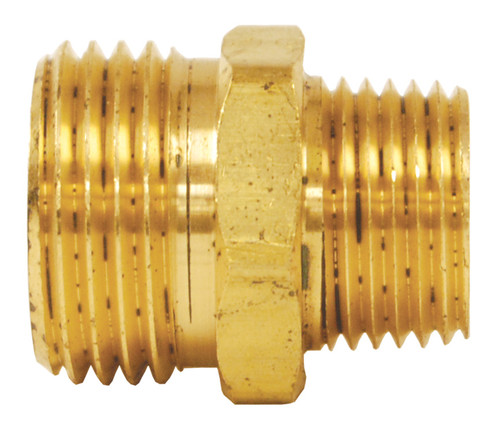 Dixon 5081208CLF Brass Male GHT x Male NPTF Adapter 3/4" x 1/2" (Lead Free <= 0.25% Pb)