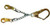 Chain rebar assembly with #3129 hook, with swivel, 18" long