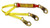 Lanyard, 100% tie-off, Energy Absorbing, sewn to D-ring, #3155 on 1 end, #3129 on other ends