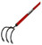 Midwest Rake 42670 3-Prong Claw Cultivator, 60" Red AH