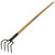 Midwest Rake 42004 HomeScaper 4-Prong Cultivator, 54" Wood Handle