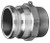 Kuriyama AL-F050 Aluminum Part F Male Adapter x Male NPT, 1/2 x 1/2"