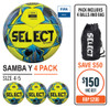 SAMBA YEL/BLUE (FIFA BASIC) 4 BALL PACK 