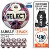 SAMBA WHT/PURPLE (FIFA BASIC) 15 BALL PACK 