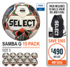 SAMBA WHT/GREEN/ORANGE (FIFA BASIC) 15 BALL PACK 