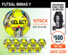 MIMAS YELLOW FUTSAL 10 PACK 