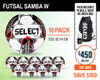 SAMBA WHITE FUTSAL 10 PACK 