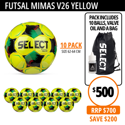 FUTSAL MIMAS V26 YELLOW 10 PACK 