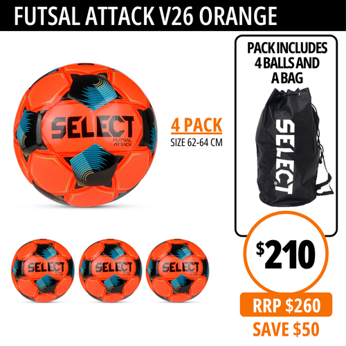 FUTSAL ATTACK V26 ORANGE 4 PACK 
