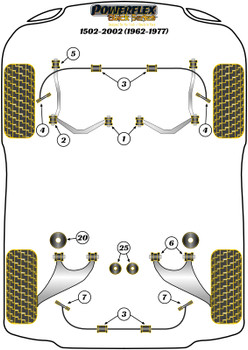 BMW 02 Series 1502-2002 (1962 - 1977) Powerflex diagram - Reference 5