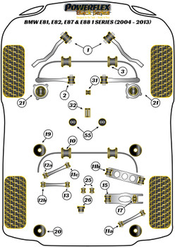 BMW 1 Series E81, E82, E87 & E88 (2004 - 2013) Powerflex diagram - Reference 19
