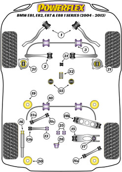BMW 1 Series E81, E82, E87 & E88 (2004 - 2013) Powerflex diagram - Reference 19