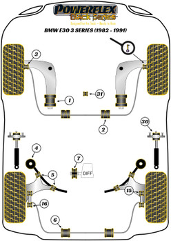 BMW 3 Series E30 inc M3 (1982 - 1991) Powerflex diagram - Reference 31