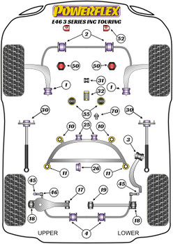 BMW 3 Series E46 (1999 - 2006) E46 Coupe / Conv / Sedan / Touring Powerflex diagram - Reference 31