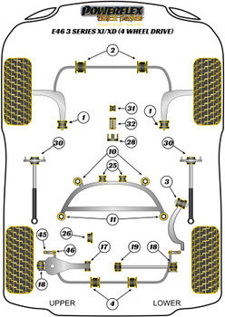 BMW 3 Series E46 (1999 - 2006) E46 Xi/XD (4wd) Powerflex diagram - Reference 11
