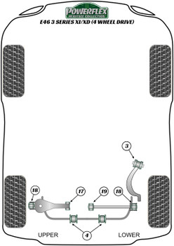 BMW 3 Series E46 (1999 - 2006) E46 Xi/XD (4wd) Powerflex diagram - Reference 11