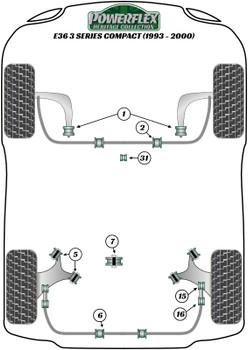 BMW 3 Series E36 Compact (1993-2000) Powerflex diagram - Reference 5