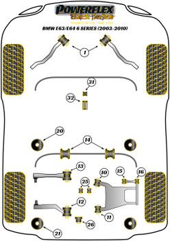 BMW 6 Series E63/E64 (2003 - 2010) Powerflex diagram - Reference 31