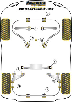 BMW 6 Series E24 (1982 - 1989) Powerflex diagram - Reference 7