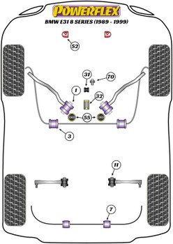 BMW 8 Series E31 (1989 - 1999) Powerflex diagram - Reference 3