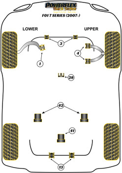 BMW 7 Series F01, F02, F03, F04 (2008 - 2015) Powerflex diagram - Reference 1