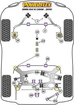 BMW X Series X1 Series X1 E84 sDrive (2008-2015) Powerflex diagram - Reference 16